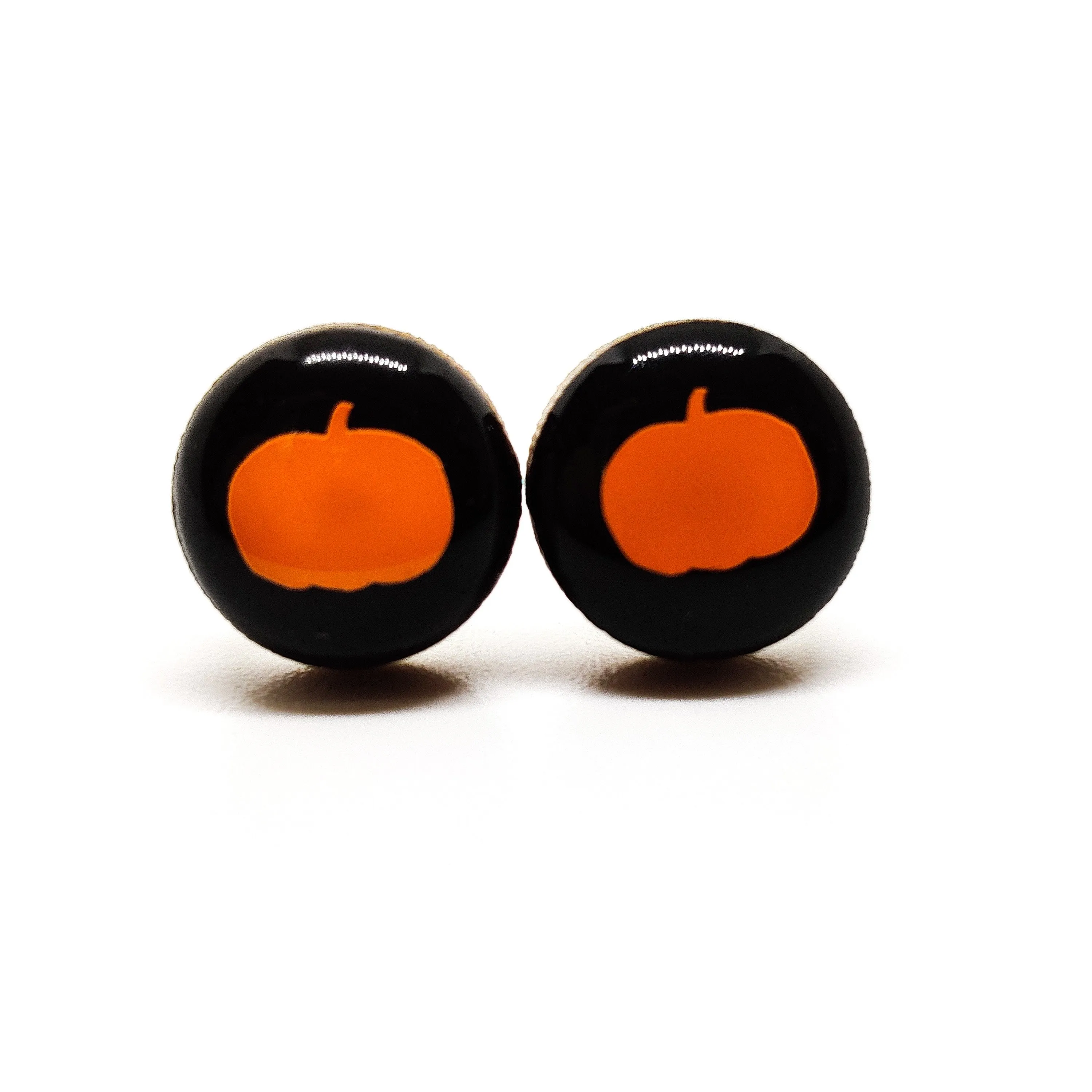 Orange Pumpkin Stud Earrings by Candi Cove Designs