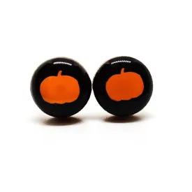 Orange Pumpkin Stud Earrings by Candi Cove Designs