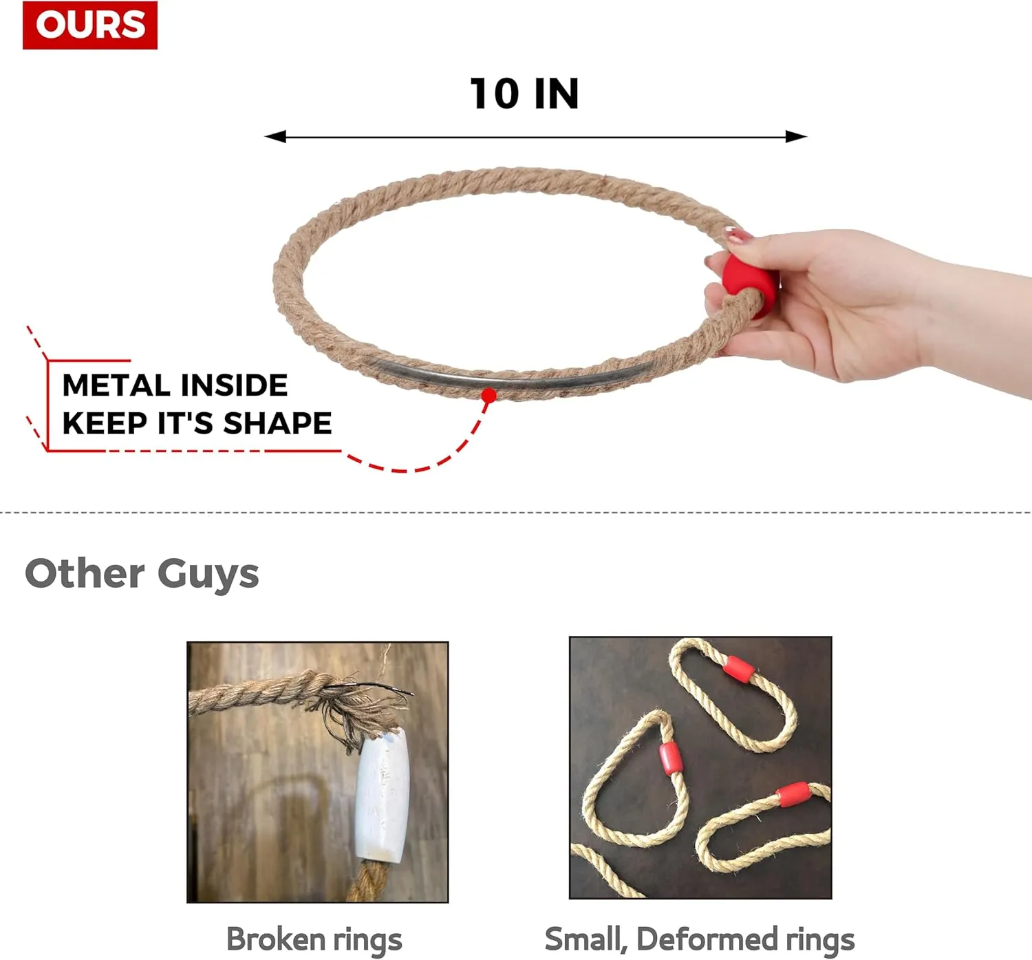 Outdoor Games Giant Ring Toss Games Oversized Instant Set-up Includes 6 Giant Rings, 5 Extra Games, Carrying Case and Scoreboard