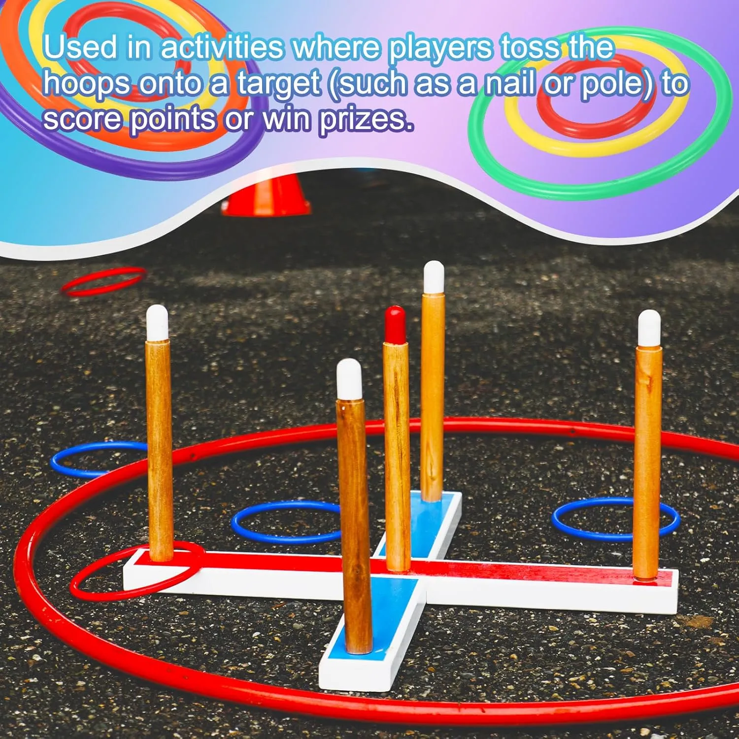 PATIKIL Plastic Ring-Toss Rings for Bottles, 30 Pack Carnival Rings Plastic Hoops for Speed and Agility Practice Outdoor Party Favor