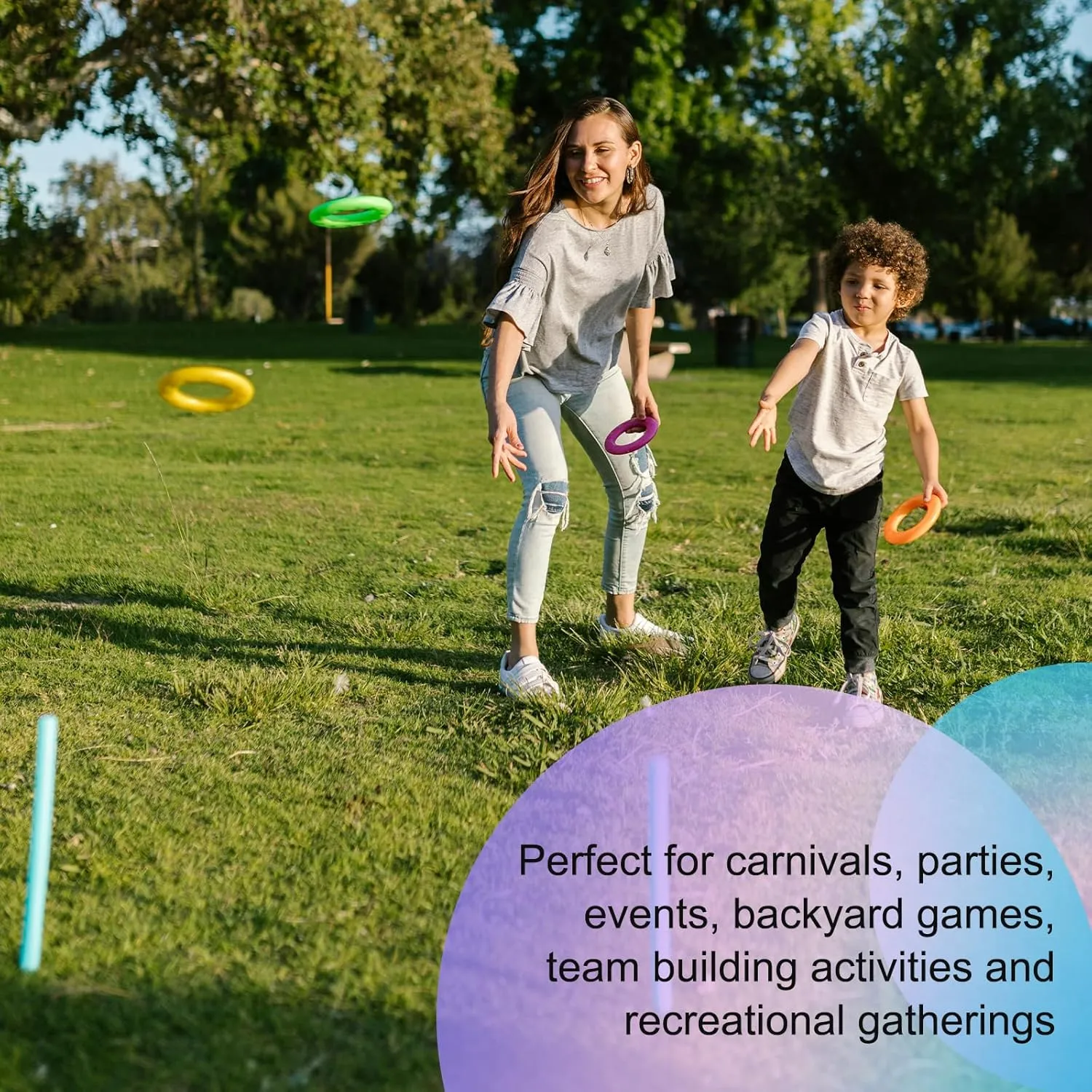 PATIKIL Plastic Ring-Toss Rings for Bottles Carnival Rings Plastic Hoops for Speed and Agility Practice Outdoor Party Favor