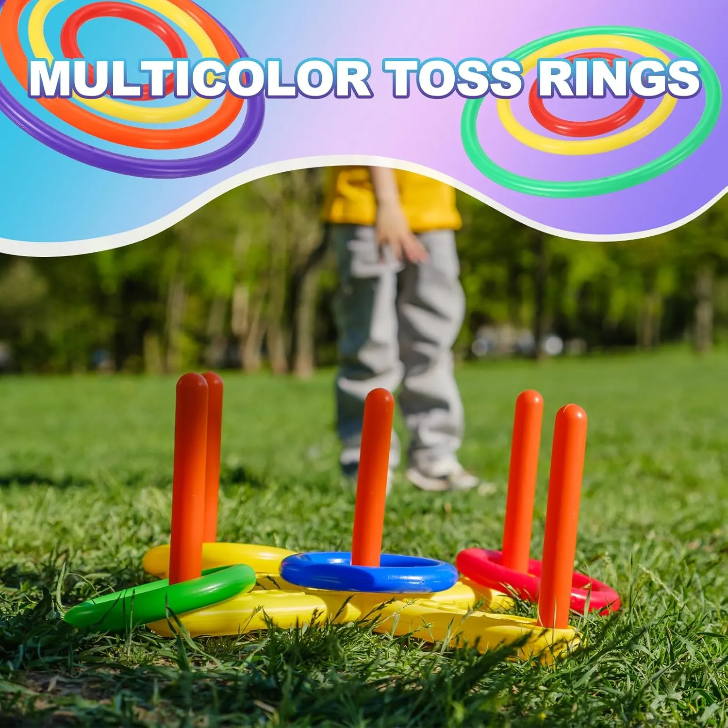 PATIKIL Plastic Ring-Toss Rings for Bottles Carnival Rings Plastic Hoops for Speed and Agility Practice Outdoor Party