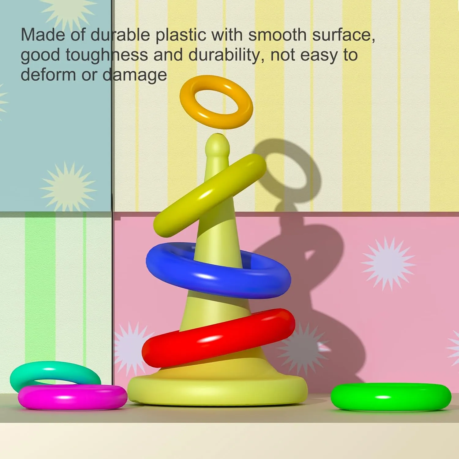 PATIKIL Plastic Ring-Toss Rings for Bottles Carnival Rings Plastic Hoops for Speed and Agility Practice Outdoor Party