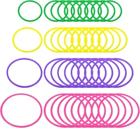 PATIKIL Plastic Toss Ring 4 Sizes, 40 Pack Sports Rings Toss Game Speed and Agility Practice Rings for Carnival Outdoor Games Supplies Bean Bag Throwing, Green/Yellow/Purple/Pink