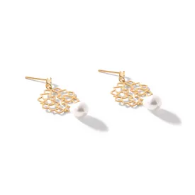 Pearl And Termeh Drop Earrings