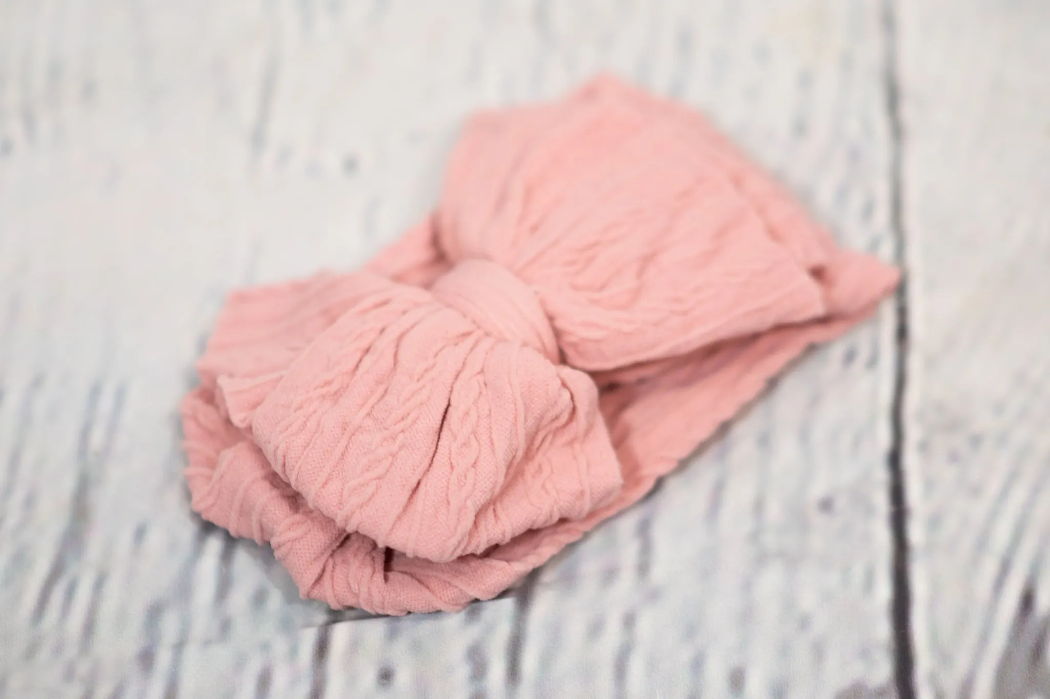 Pink Baby CableKnit Headband
