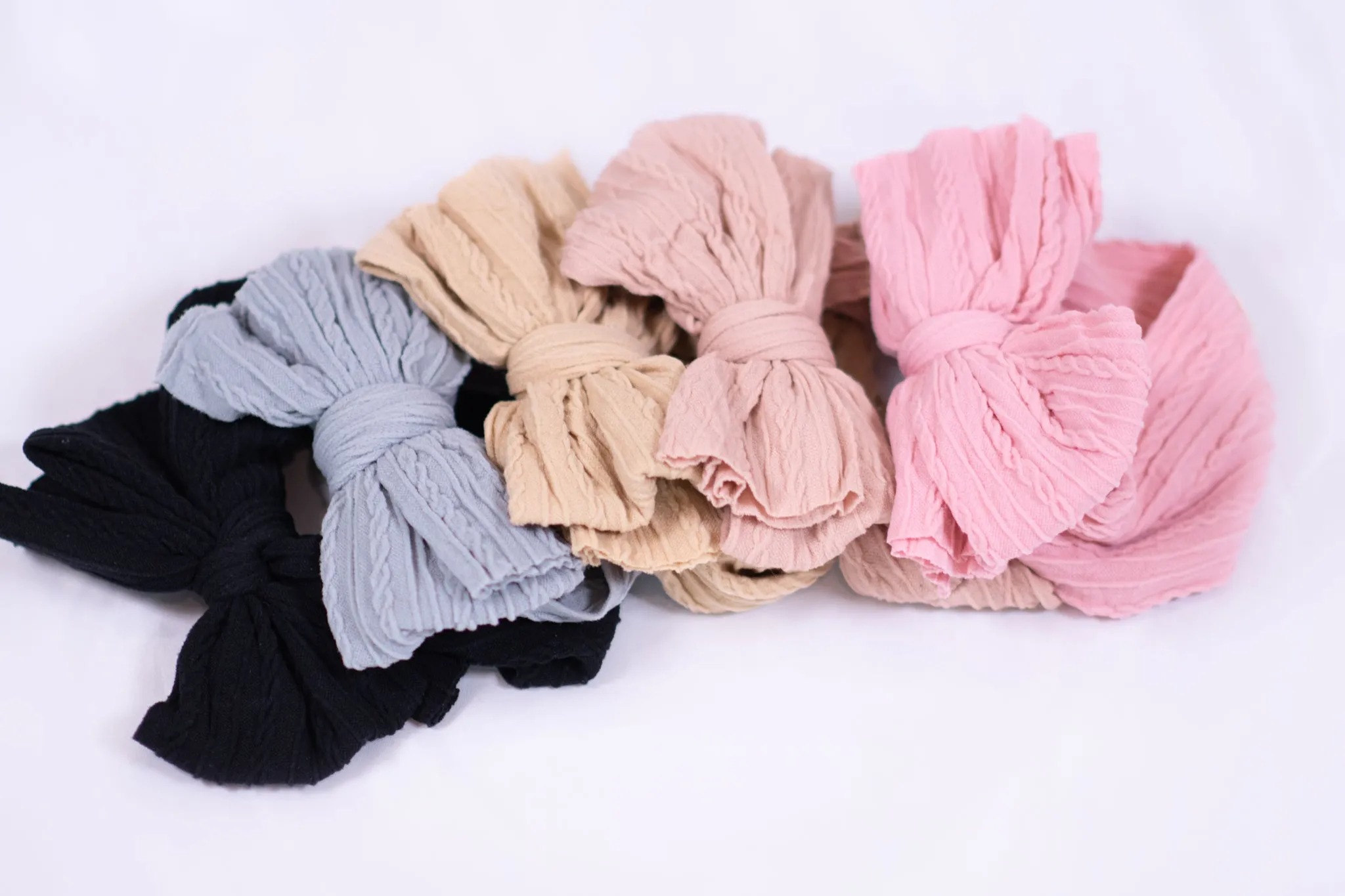 Pink Baby CableKnit Headband