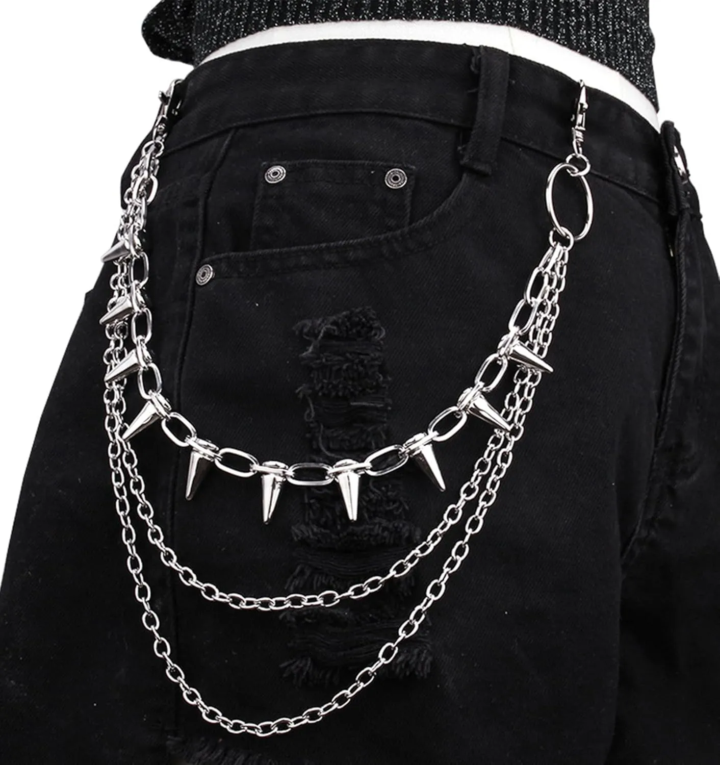 QWALIT Pants Chain for Men Pocket Chain for Pants Jean Chains for Men Jean Chains Chains for Jeans Biker Chain Hip Chain Jean Chains for Women Pants Chain for Women Hip Jewelry for Women Punk Chain