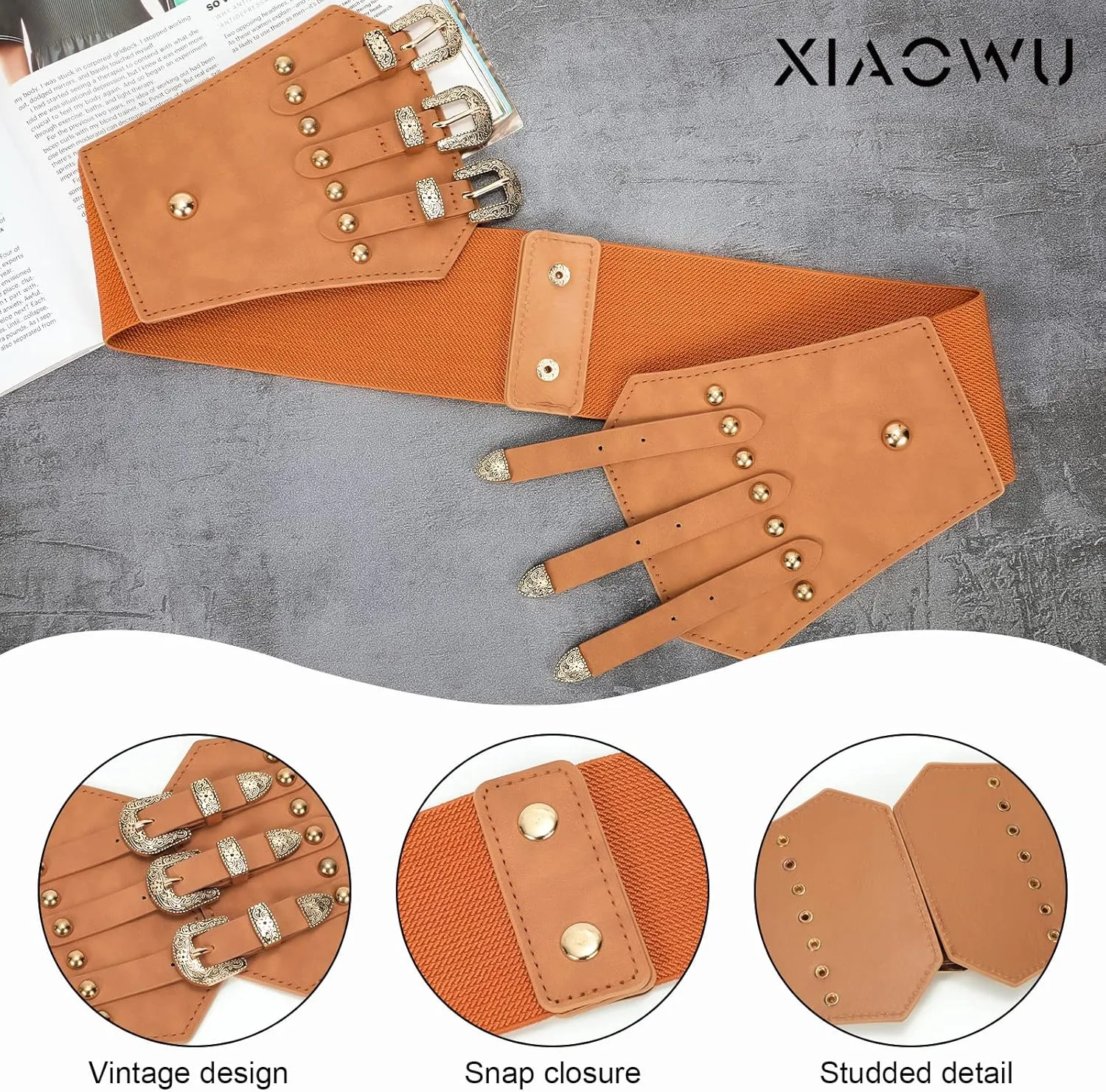 Renaissance Corset Belt for Women Wide Leather Waist Belt for Dresses and Costumes