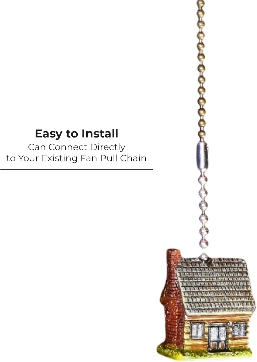 Rivers Edge Products 12" Ceiling Fan Pull Chain Extender, Pull String Extension for Light Fixture, Decorative Nature Ornament, Room or House Decor, Log Cabin