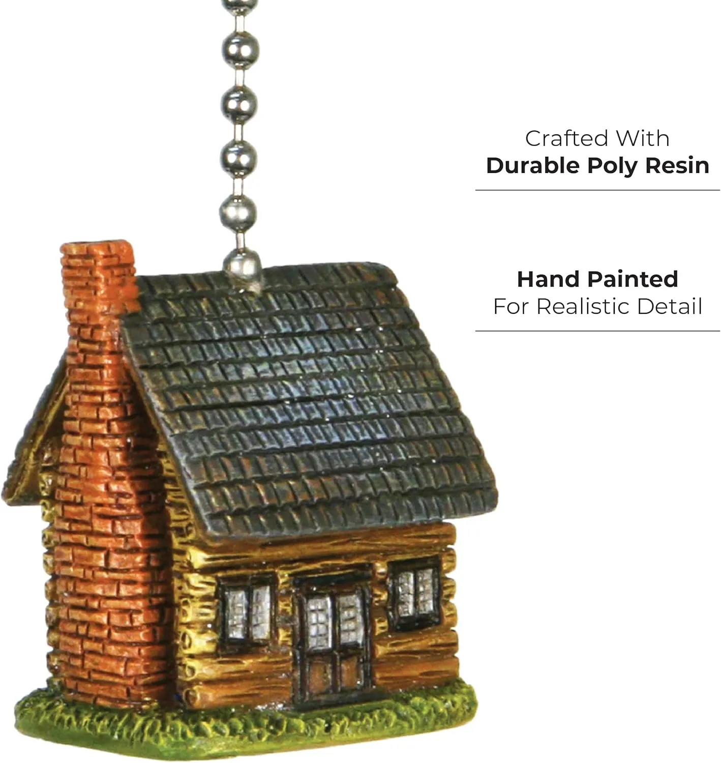 Rivers Edge Products 12" Ceiling Fan Pull Chain Extender, Pull String Extension for Light Fixture, Decorative Nature Ornament, Room or House Decor, Log Cabin