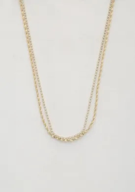 Rope Crystal Link Choker Necklace