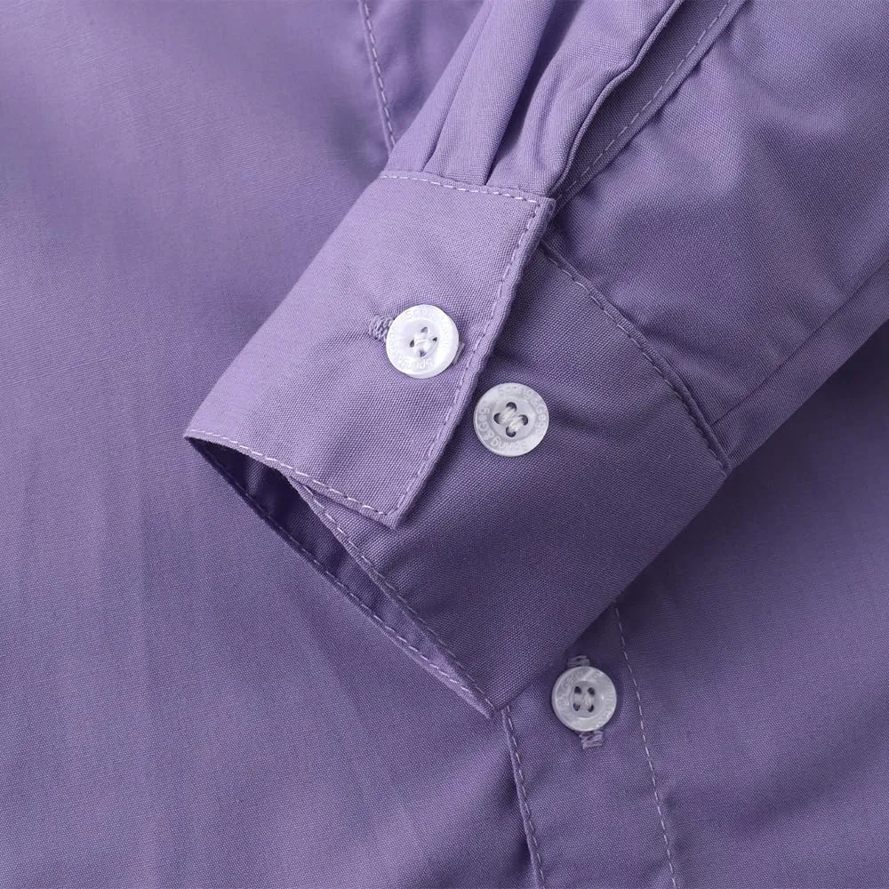 Spring&Gege Boys' Long Sleeve Dress Shirts Formal Uniform Poplin Solid