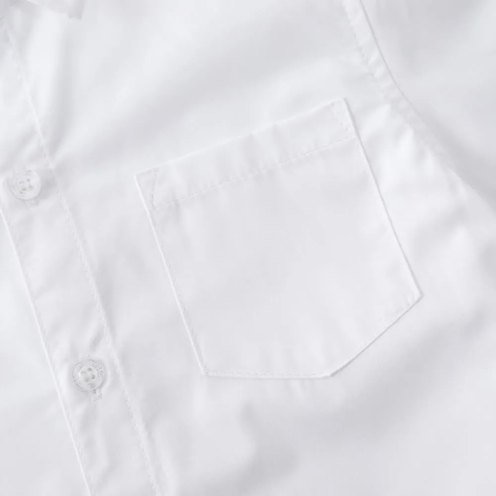 Spring&Gege Boys' Long Sleeve Dress Shirts Formal Uniform Poplin Solid