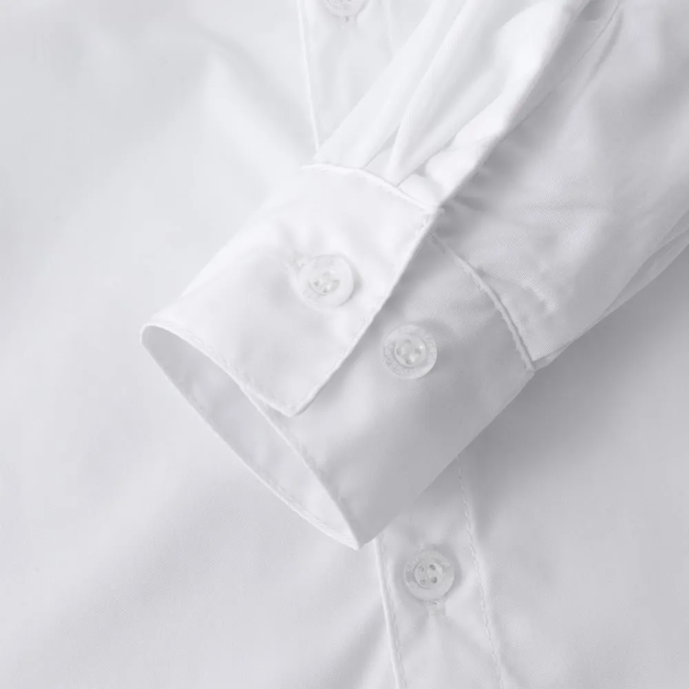 Spring&Gege Boys' Long Sleeve Dress Shirts Formal Uniform Poplin Solid