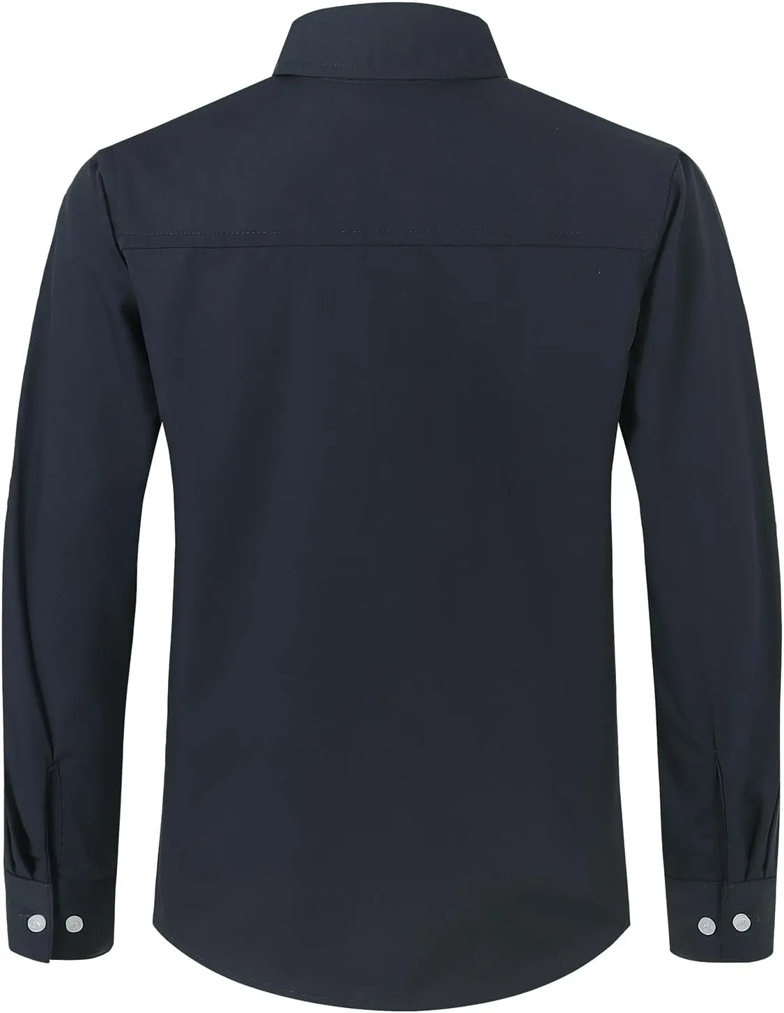 Spring&Gege Boys' Long Sleeve Dress Shirts Formal Uniform Poplin Solid