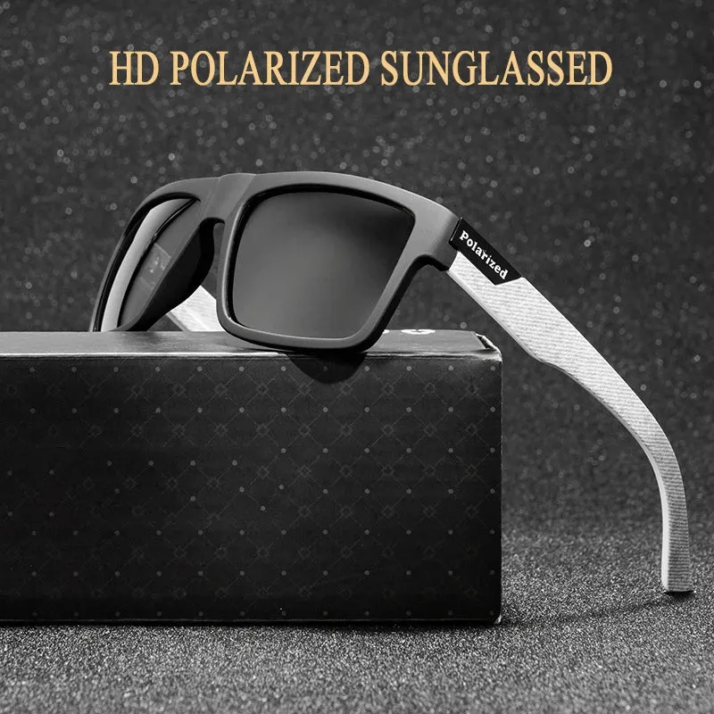 Square frame polarized biking fishing sunglasses UV400 HD Vision Windproof TAC lens