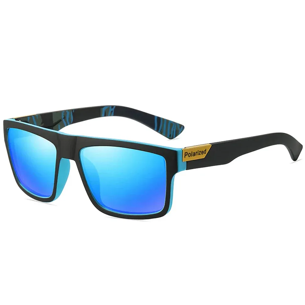 Square frame polarized biking fishing sunglasses UV400 HD Vision Windproof TAC lens