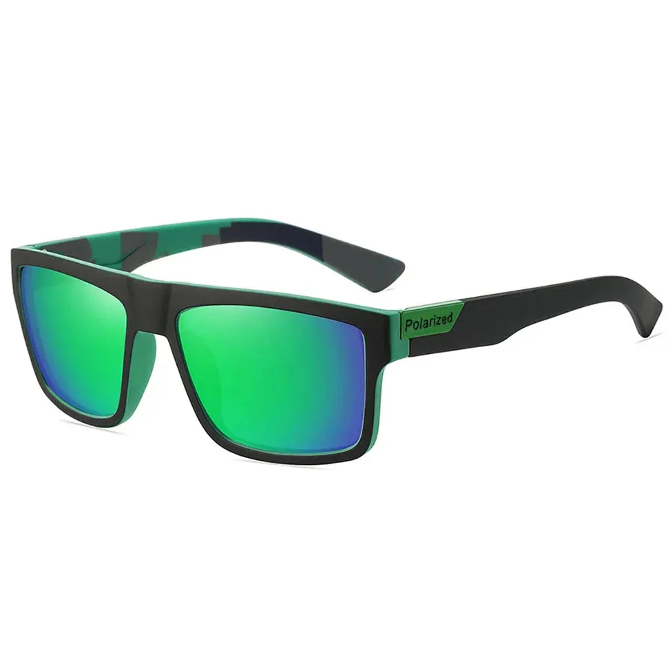Square frame polarized biking fishing sunglasses UV400 HD Vision Windproof TAC lens
