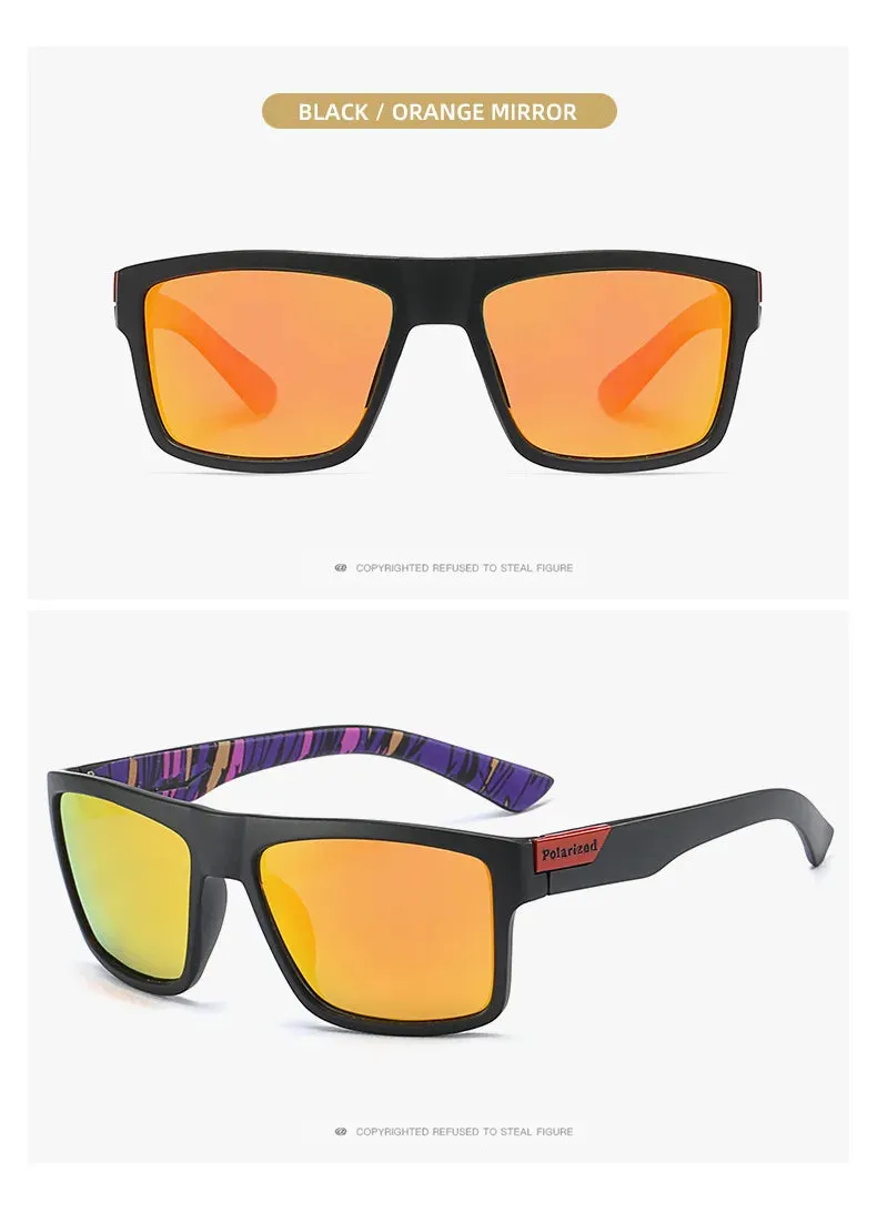 Square frame polarized biking fishing sunglasses UV400 HD Vision Windproof TAC lens