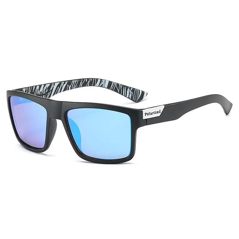 Square frame polarized biking fishing sunglasses UV400 HD Vision Windproof TAC lens