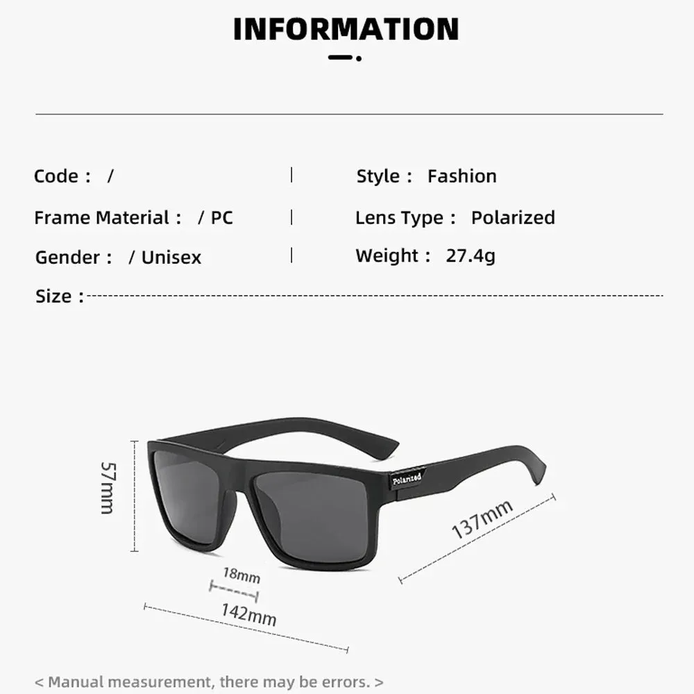 Square frame polarized biking fishing sunglasses UV400 HD Vision Windproof TAC lens