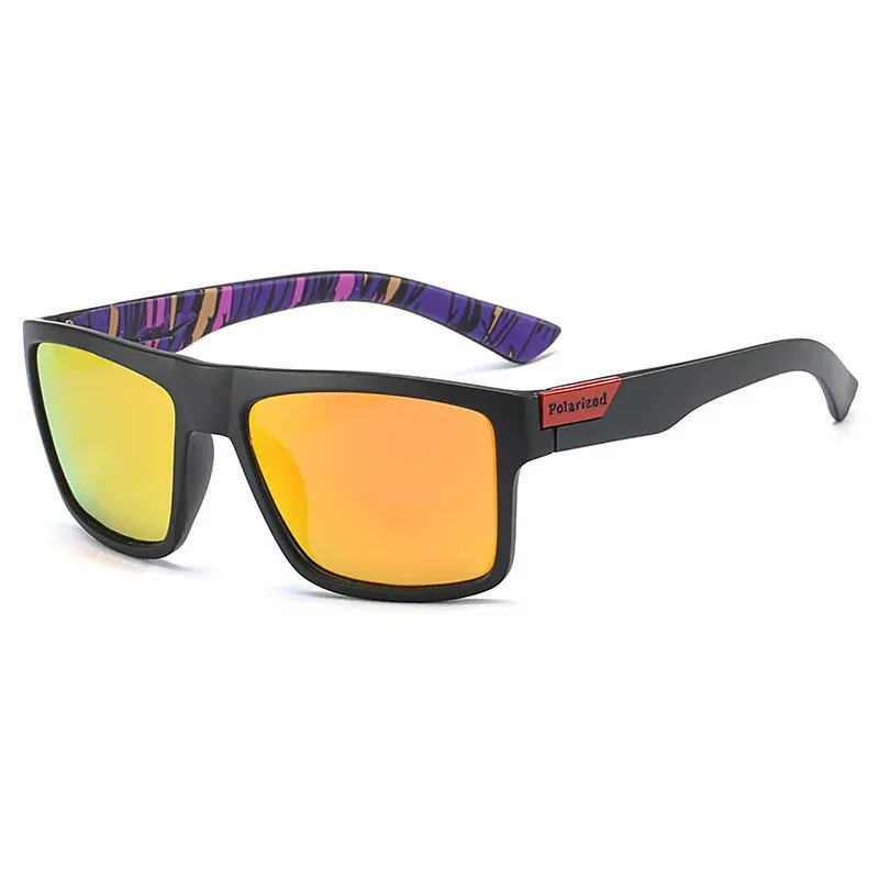 Square frame polarized biking fishing sunglasses UV400 HD Vision Windproof TAC lens