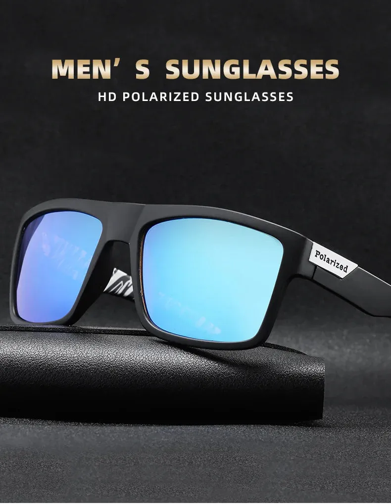 Square frame polarized biking fishing sunglasses UV400 HD Vision Windproof TAC lens