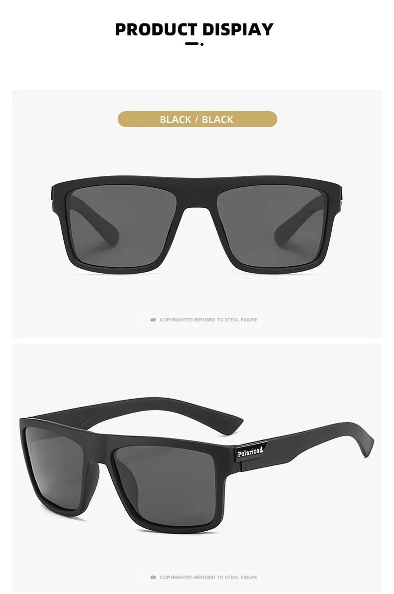 Square frame polarized biking fishing sunglasses UV400 HD Vision Windproof TAC lens