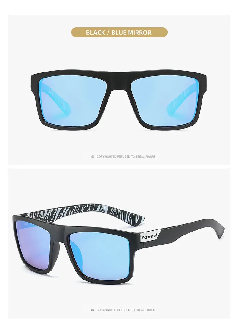 Square frame polarized biking fishing sunglasses UV400 HD Vision Windproof TAC lens