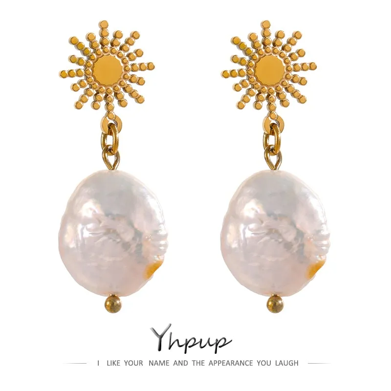 Stainless Steel Pearl Earrings | Pearl Earrings Steel Jewelry -