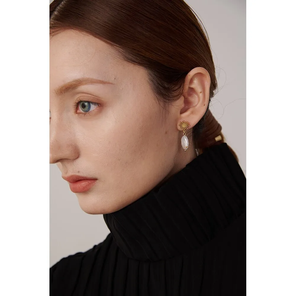 Stainless Steel Pearl Earrings | Pearl Earrings Steel Jewelry -