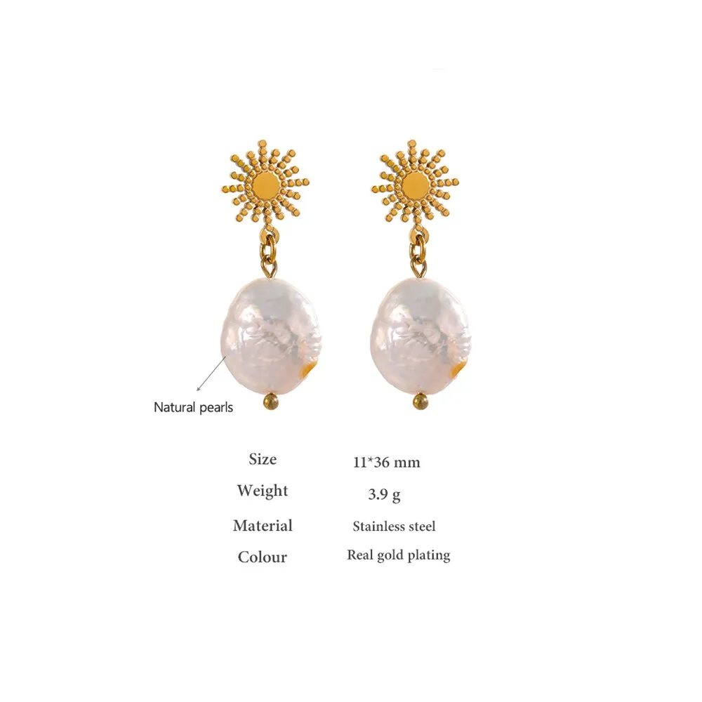 Stainless Steel Pearl Earrings | Pearl Earrings Steel Jewelry -