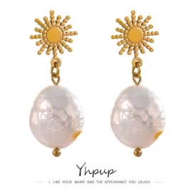 Stainless Steel Pearl Earrings | Pearl Earrings Steel Jewelry -