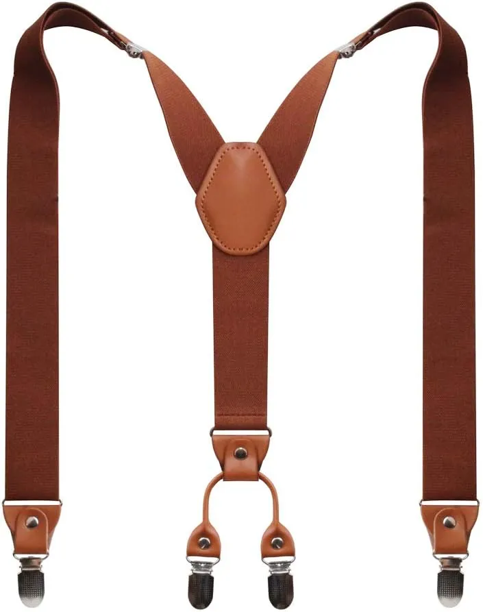 Suspenders Bow Tie for Mens and Women Heavy Duty Elastic Wide Suspenders Strong 4 Metal Clips Adjustable