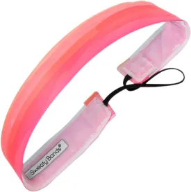 Sweaty Bands Womens Girls Headband - Non-Slip Velvet-Lined Exercise Hairband - Watercolors Pink 1-Inch