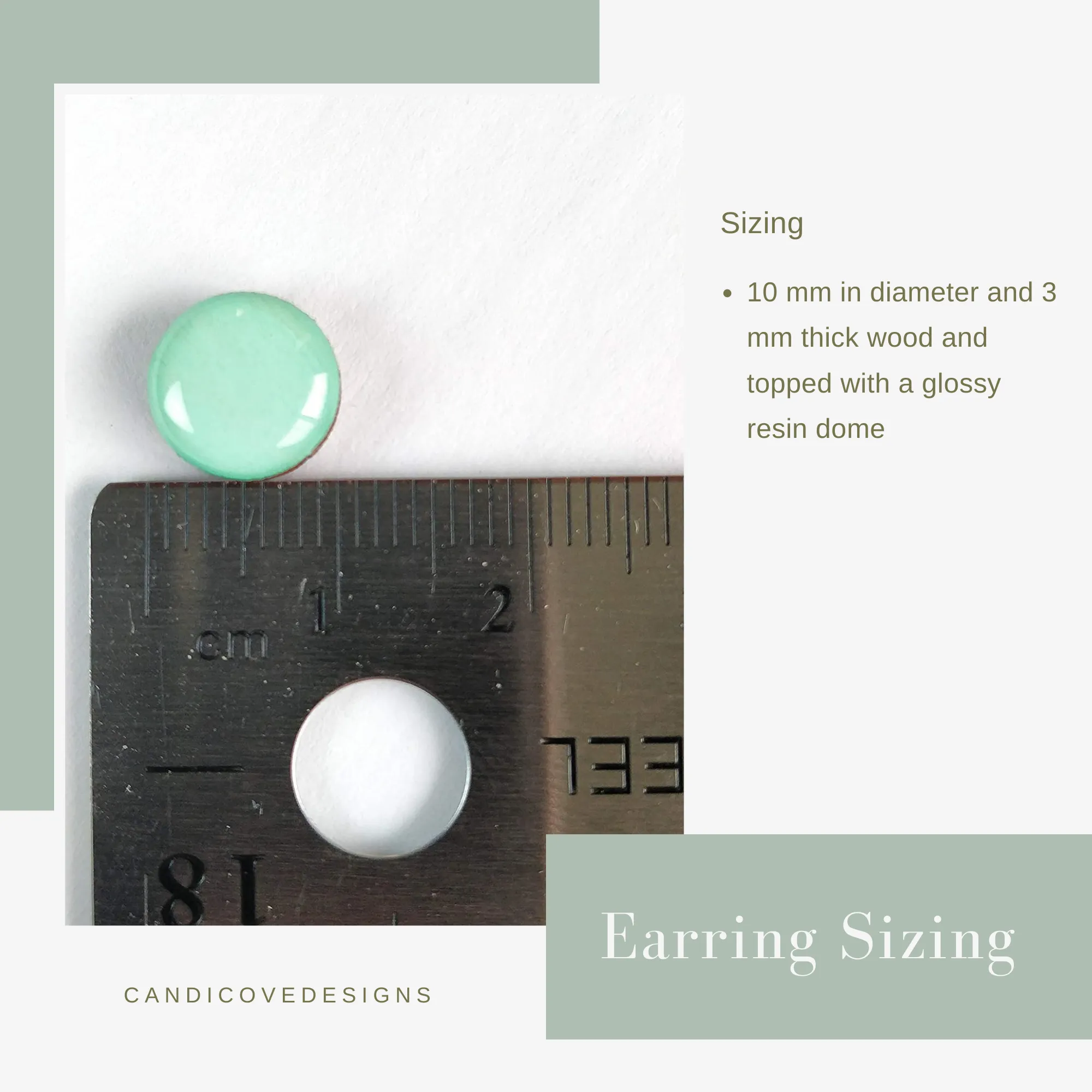 Turquoise Shimmer Hexagon Stud Earrings by Candi Cove Designs