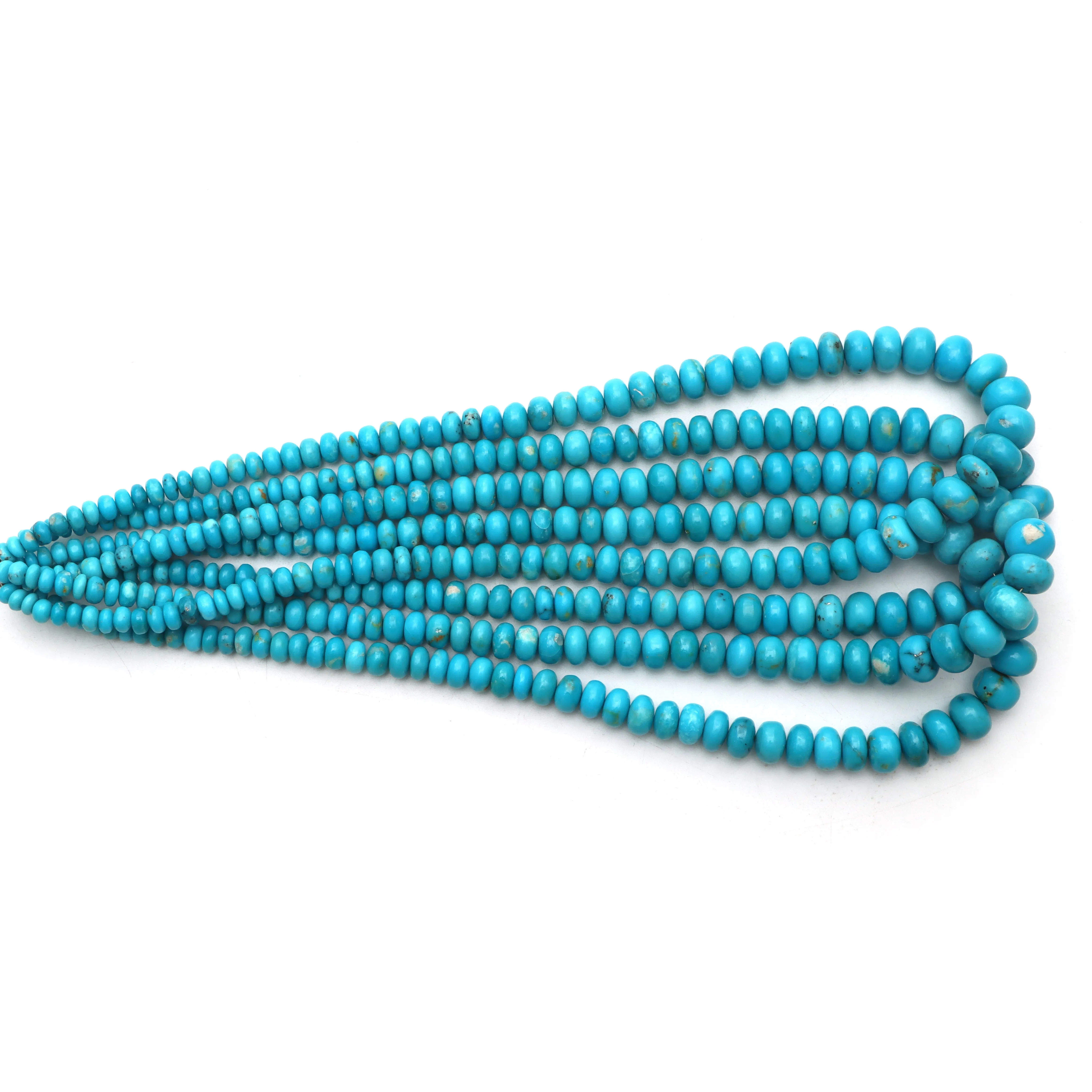 Turquoise smooth rondelle beads, 5 mm to 10 mm, Turquoise jewelry making beads, Rondelle shape turquoise, 18 inches strand, Price per strand
