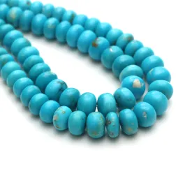 Turquoise smooth rondelle beads, 5 mm to 10 mm, Turquoise jewelry making beads, Rondelle shape turquoise, 18 inches strand, Price per strand