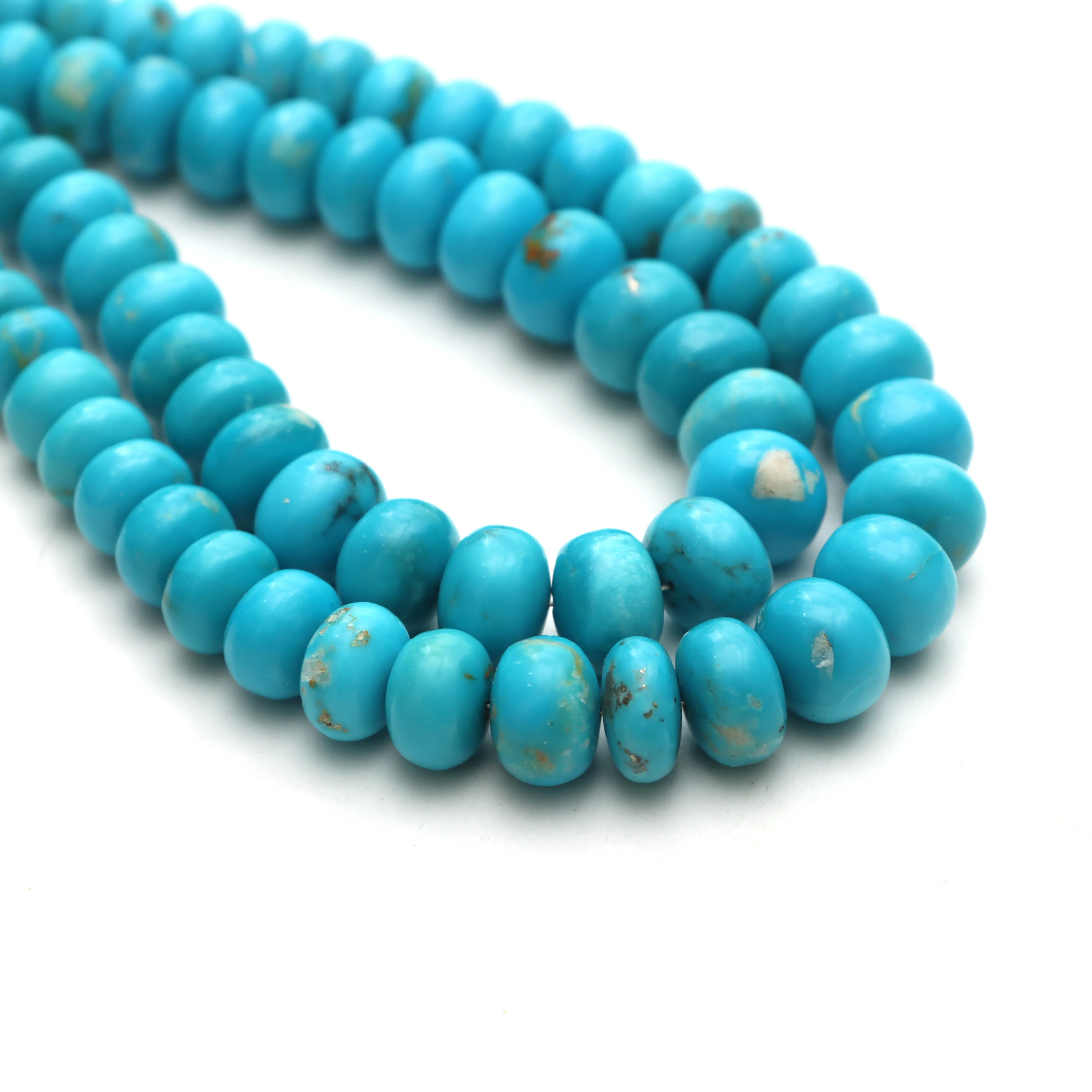 Turquoise smooth rondelle beads, 5 mm to 10 mm, Turquoise jewelry making beads, Rondelle shape turquoise, 18 inches strand, Price per strand