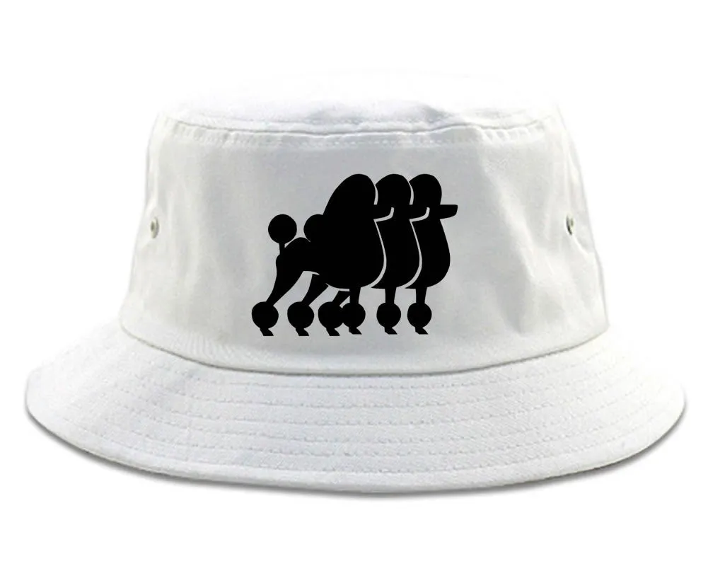 Very Nice Poodle Cute Puppies Dogs Bucket Hat White