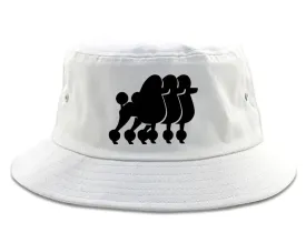 Very Nice Poodle Cute Puppies Dogs Bucket Hat White