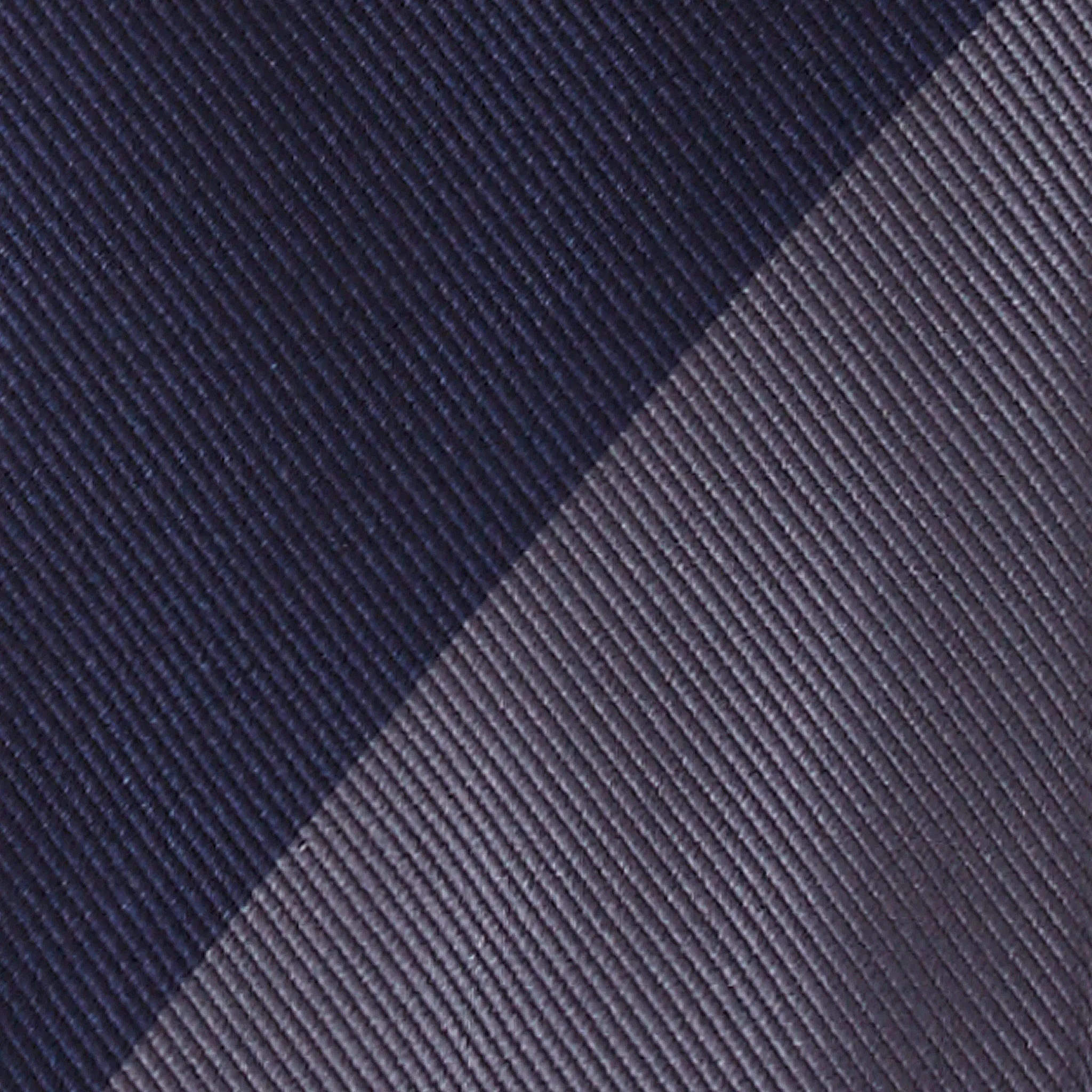 Viola Milano Block Stripe Handrolled Woven Silk Jacquard Tie / Navy/Sea
