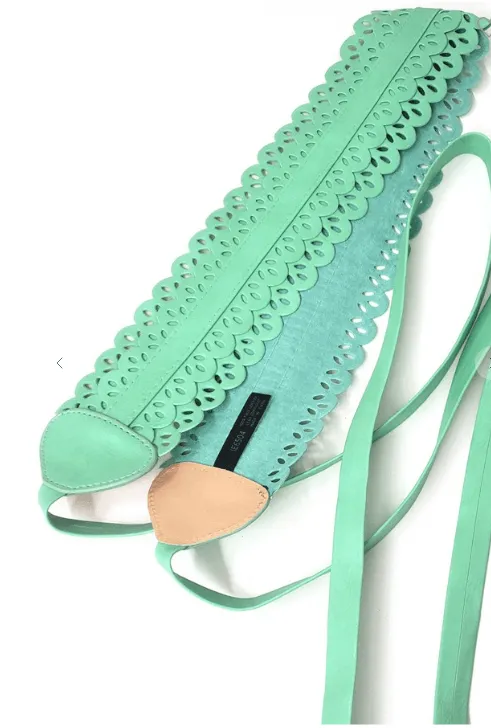 White OBI Fashion Belt with Eyelets