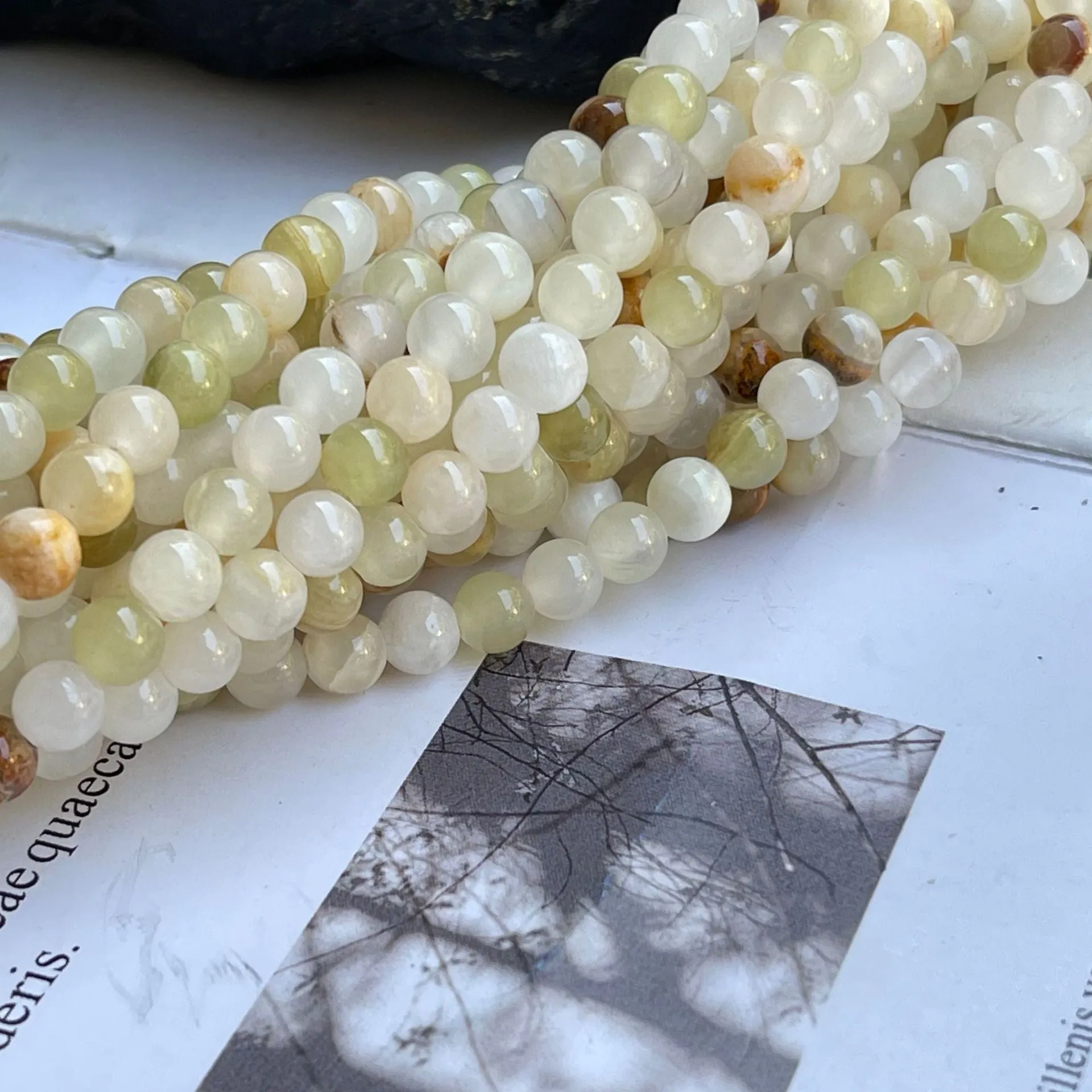 Wholesale 46PCS/Pack Natural Stone Afghan Jade Beads 4-12MM