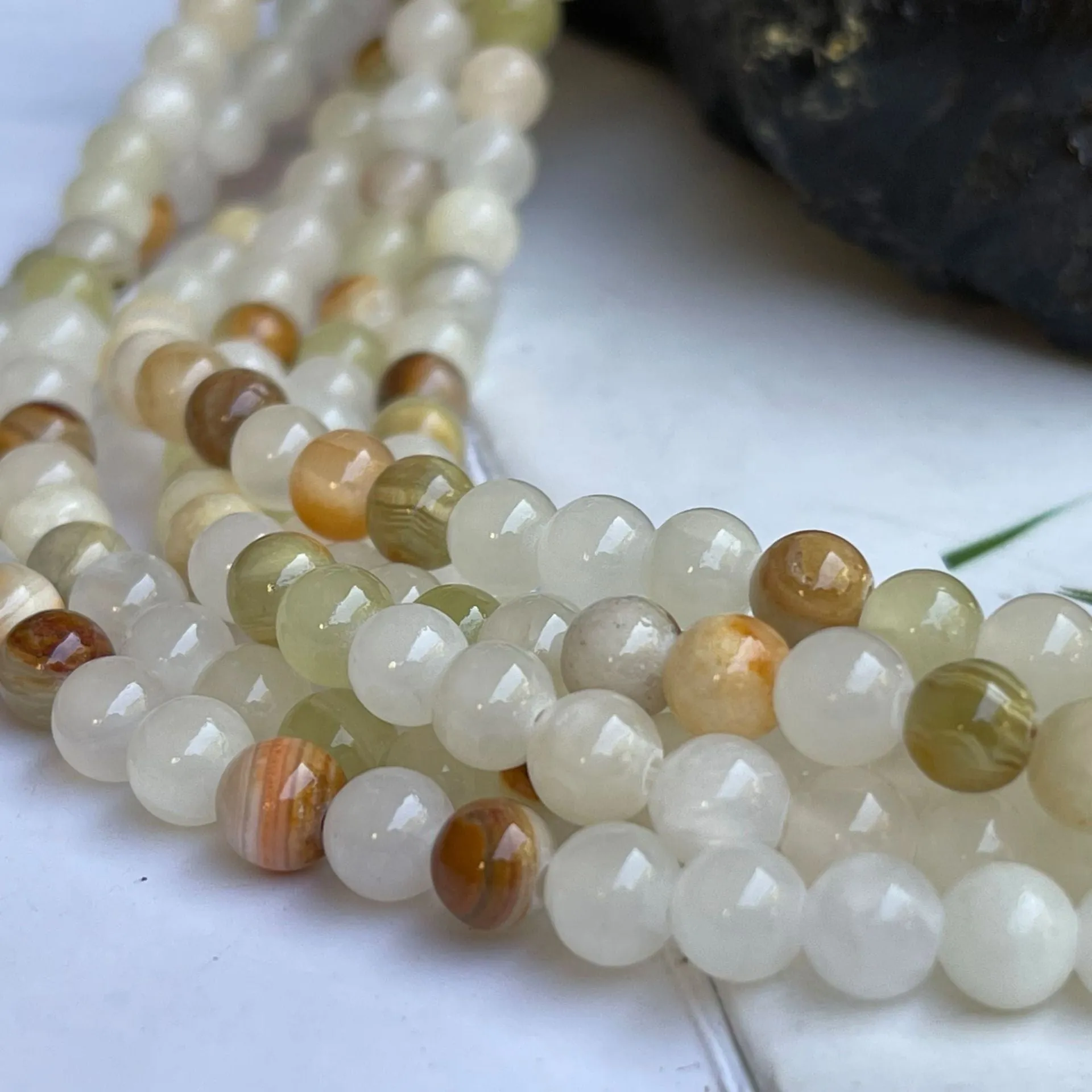 Wholesale 46PCS/Pack Natural Stone Afghan Jade Beads 4-12MM