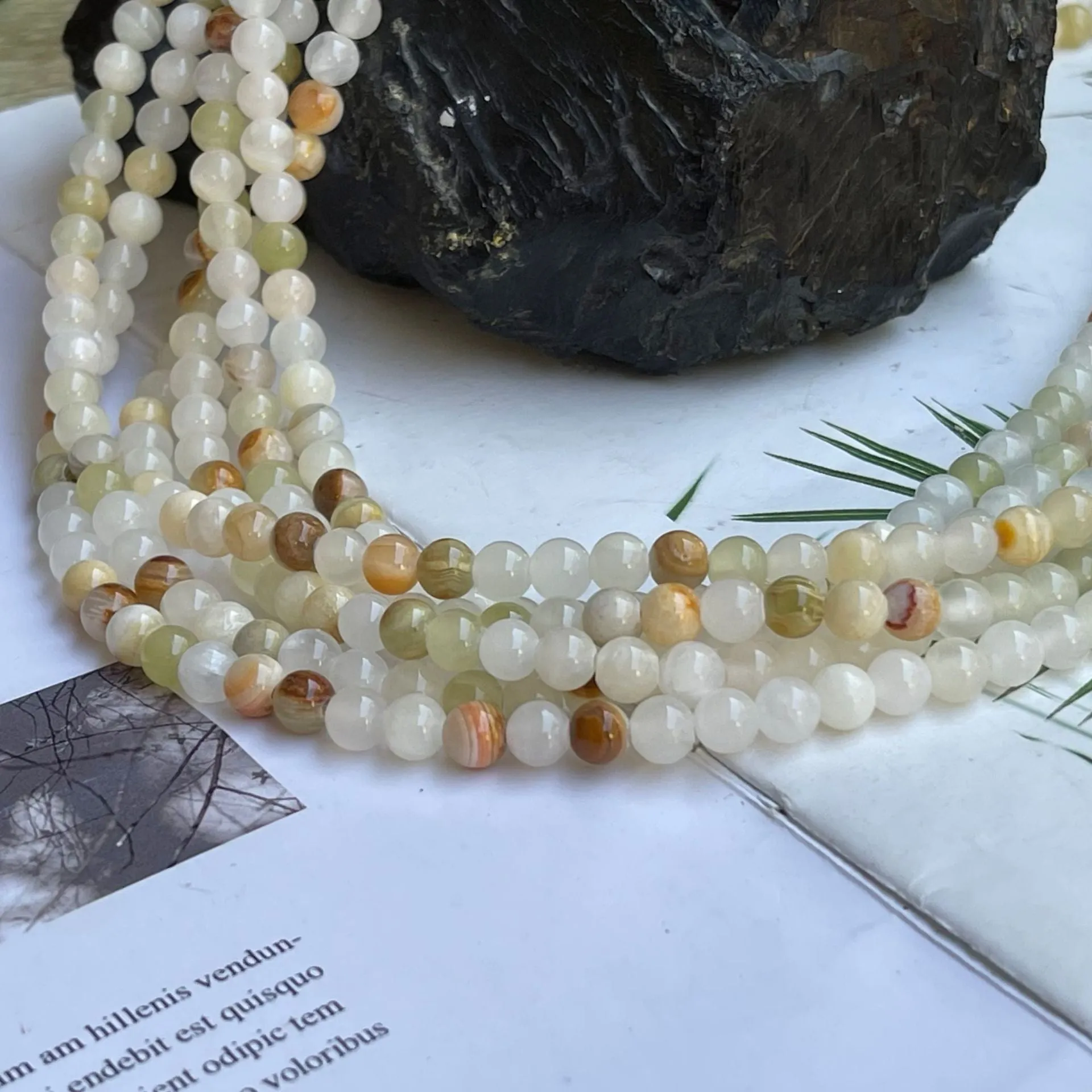 Wholesale 46PCS/Pack Natural Stone Afghan Jade Beads 4-12MM