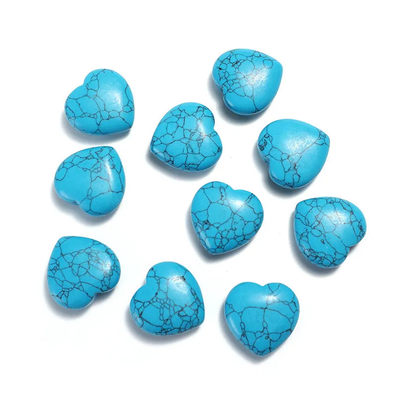 Wholesale 50PCS 15*15*9mm Small Heart Natural Stone Beads