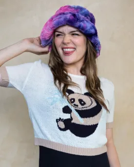 Women's Fur Bucket Hat | Tie-Dye Cotton Candy