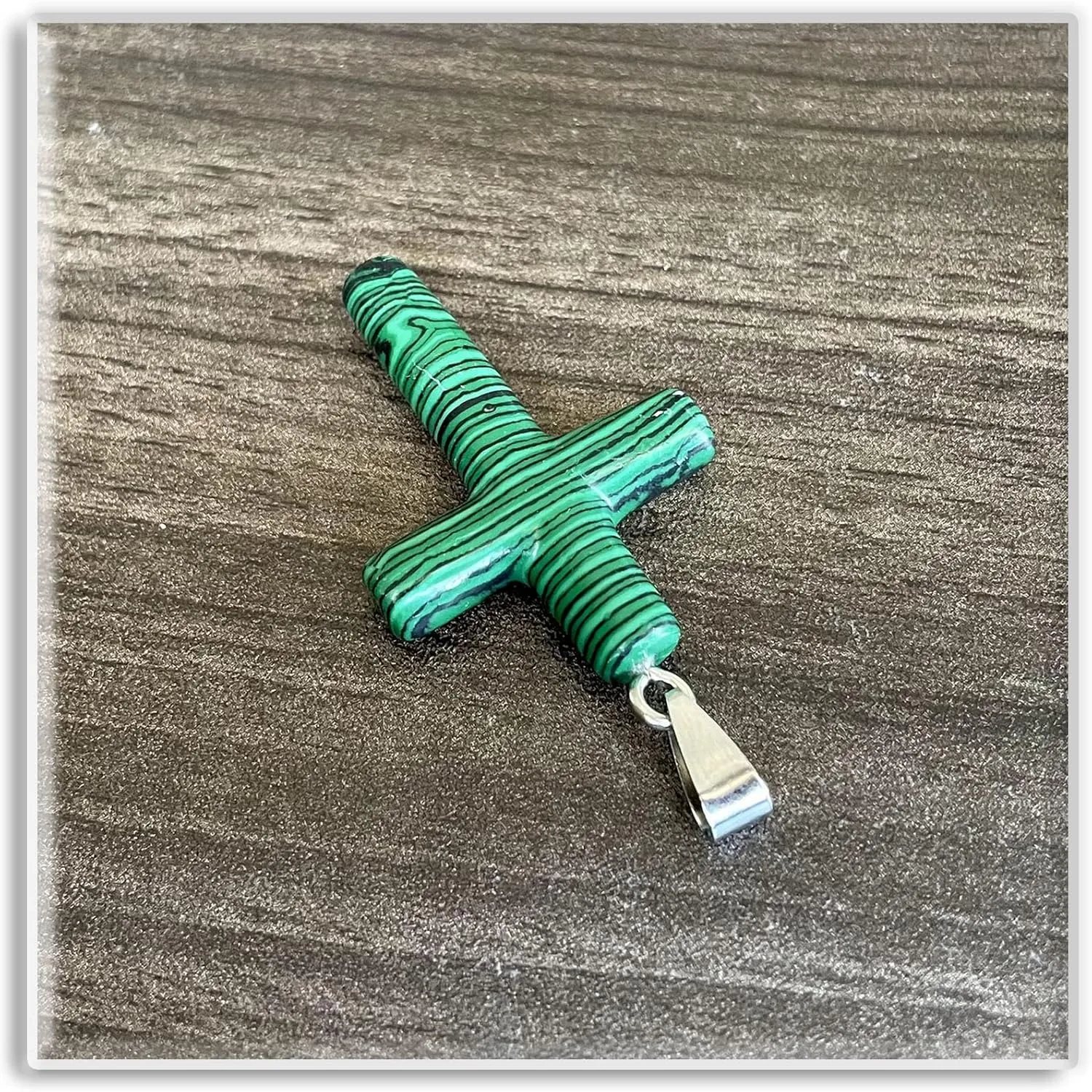 Xusamss Fashion Natural Stone Cross Pendant Necklace,24inches Box Chain